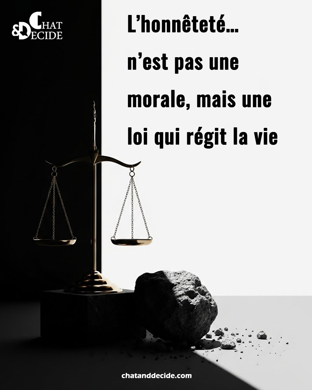 L’honnêteté… n’est pas une morale, mais une loi qui régit la vie