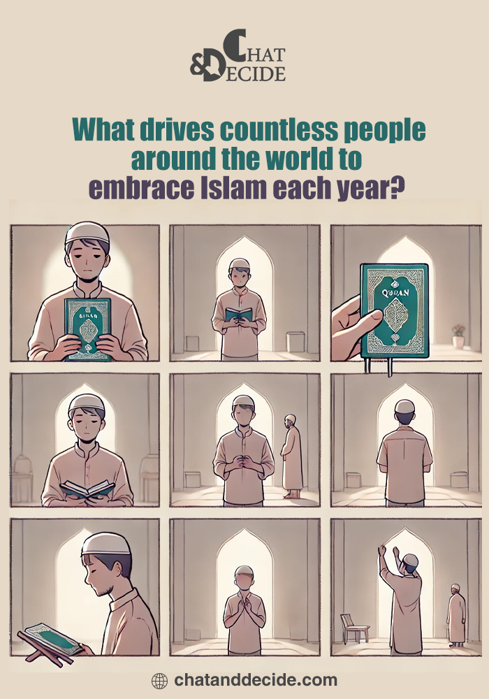 What drives countless people around the world to embrace Islam each year?