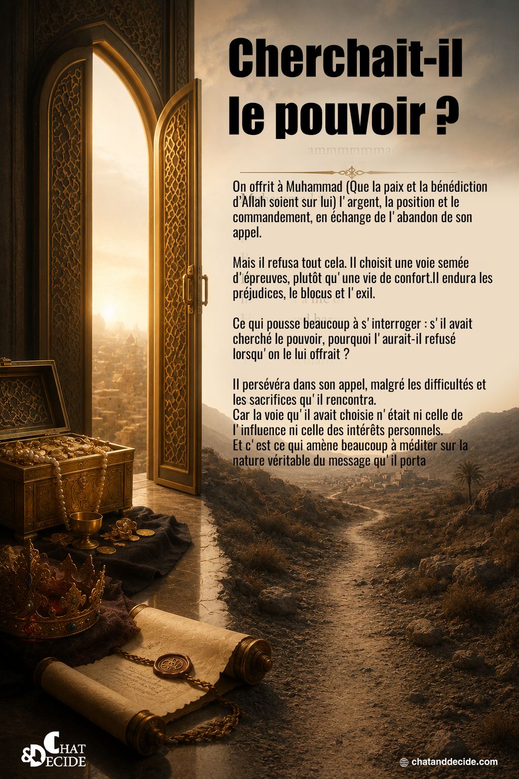 Cherchait-il le pouvoir ?