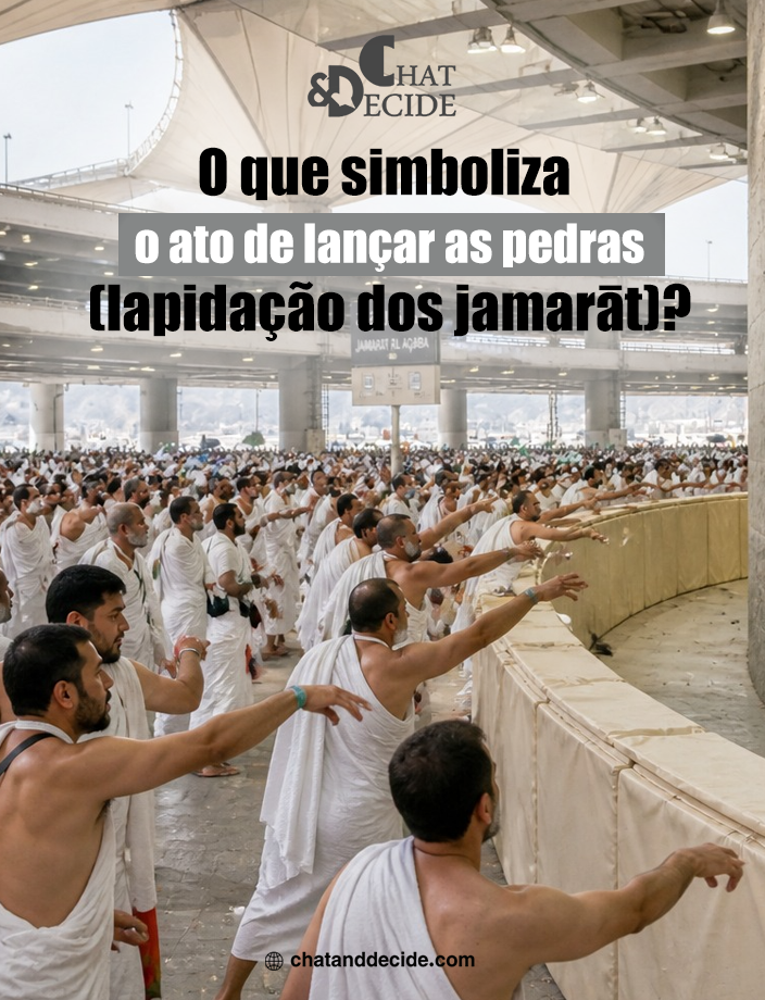 O que simboliza o ato de lançar as pedras (lapidação dos jamarāt)?