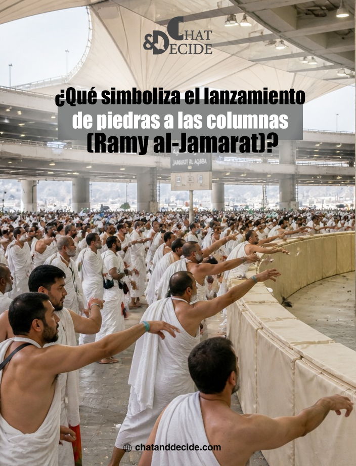 ¿Qué simboliza el lanzamiento de piedras a las columnas (Ramy al-Jamarat)?