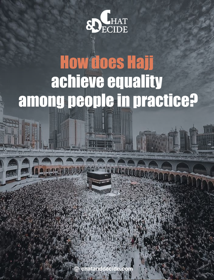 How does Hajj achieve equality among people in practice?