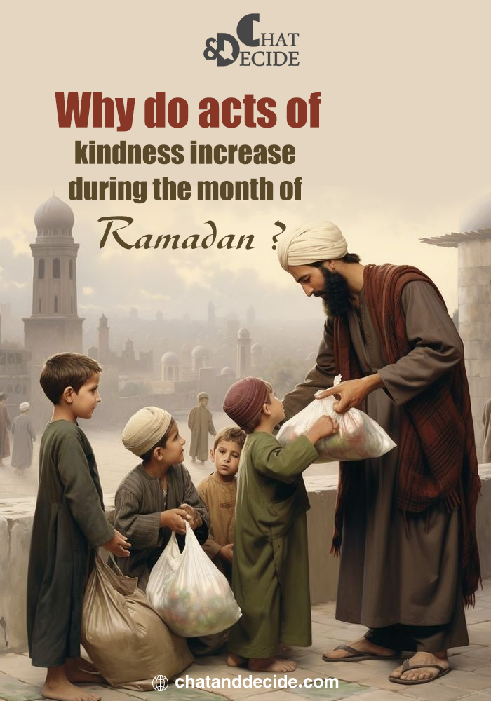 Why do acts of kindness increase during the month of Ramadan?