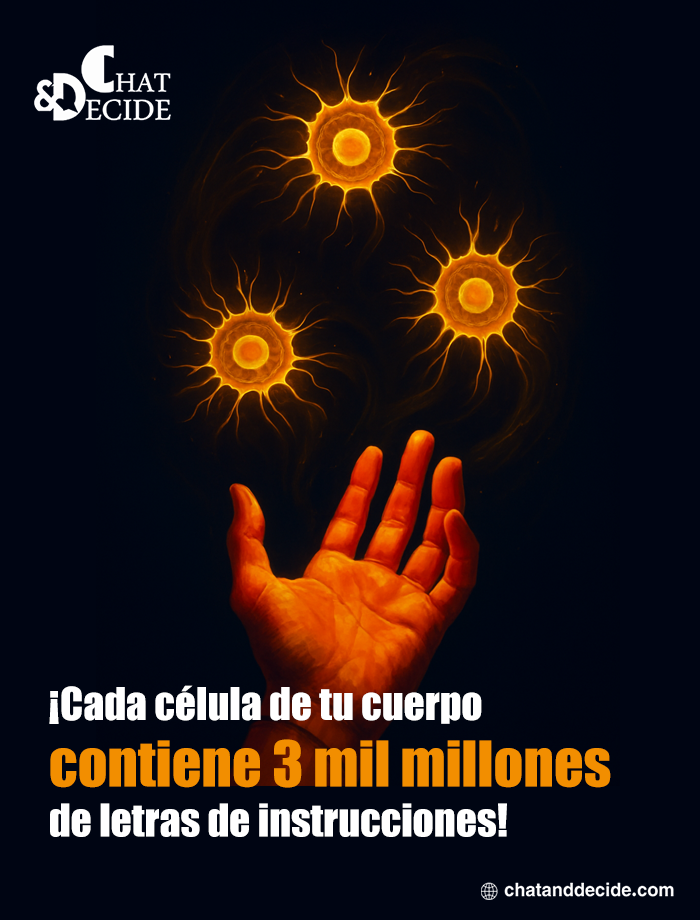 "¡Cada célula de tu cuerpo tiene 3 mil millones de instrucciones!"